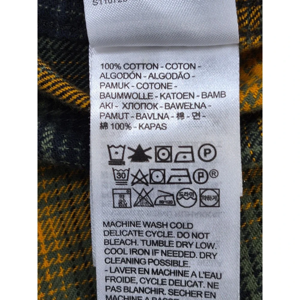 Levi's Relaxed Fit Flannel Shirt Men's 3XL Yellow Green Plaid Cotton 19587